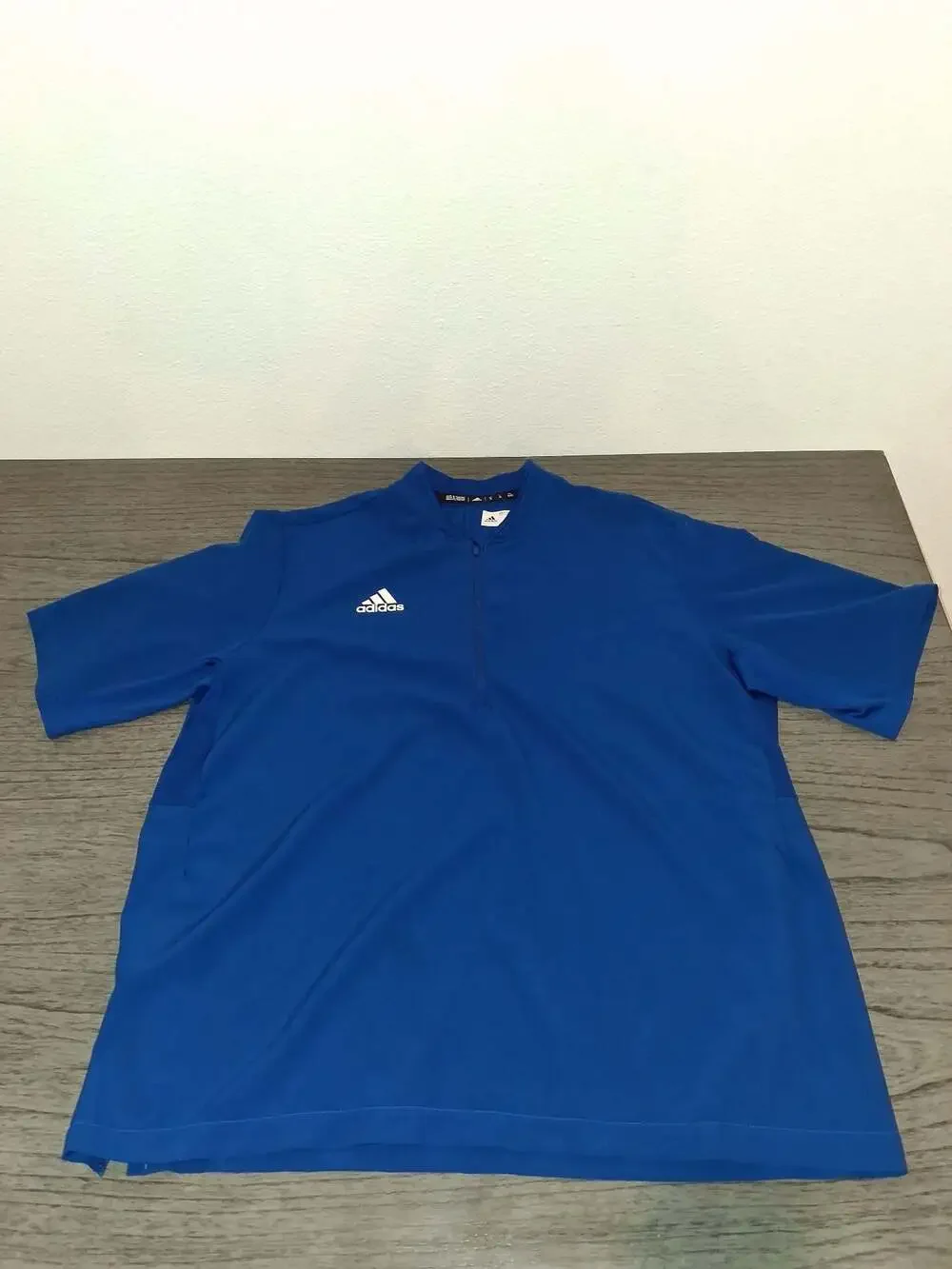 Adidas Men's Quarter-Zip Athletic Pullover Jacket Royal Blue
